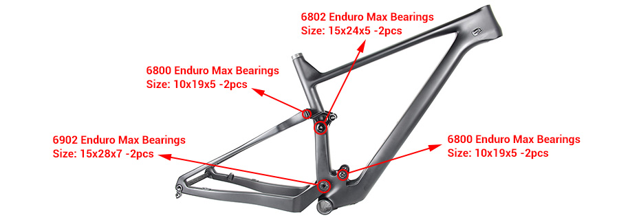 MTB XC-veringsframe LCFS917-lagers