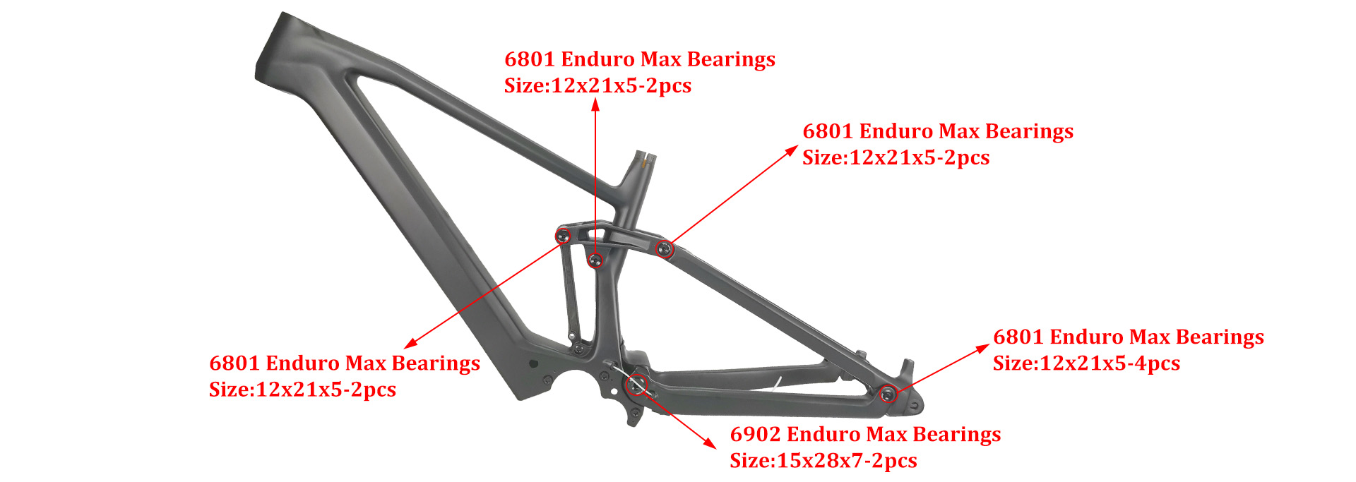 MTB ebike ophangframe LCE930 lagermaat